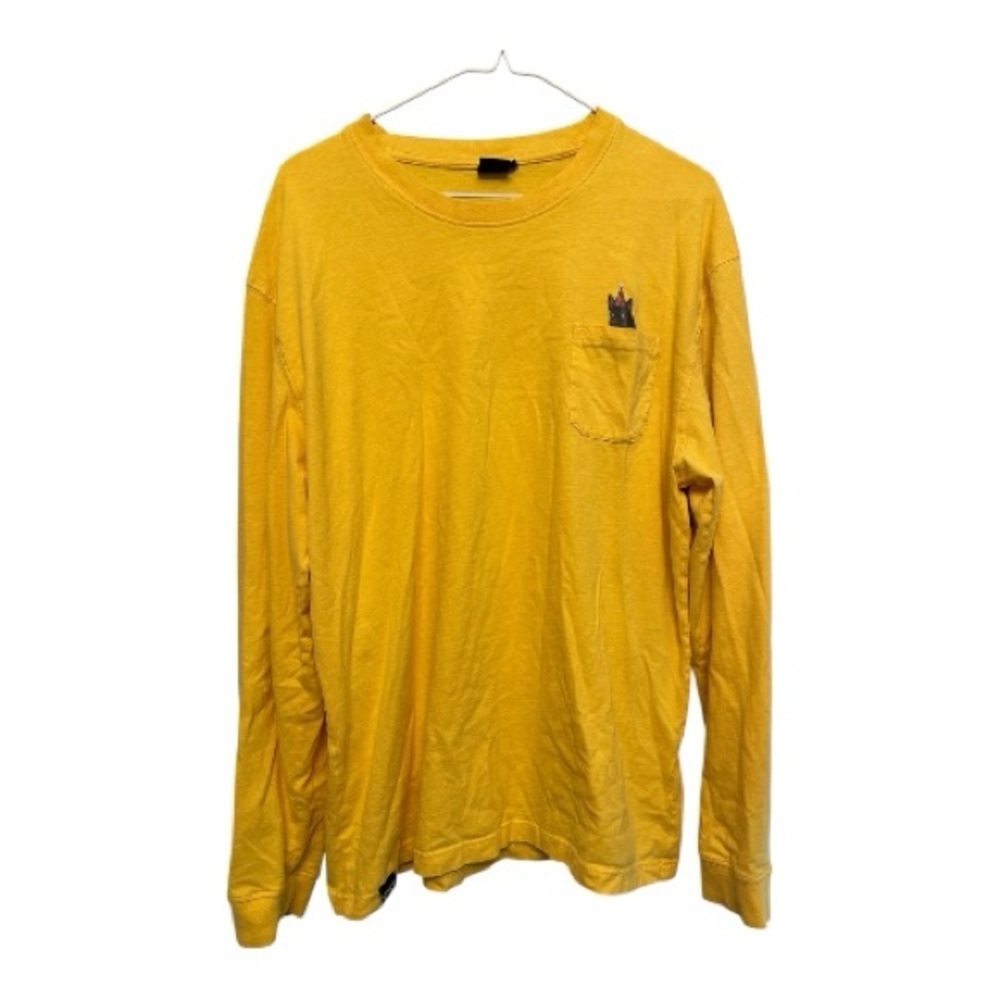 Vibrant Yellow Pocket French Bulldog Graphic Long Sleeve Tee Large (unisex)